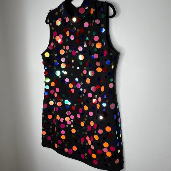 Rixo Black Metallic Confetti Candice Mini Dress Size XL/US 12 - Picture 9 of 11